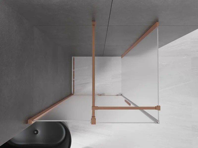 Mexen Velar, sprchový kút s posuvnými dverami 110 x 75 cm, 8mm sklo námraza, medená matná, 871-110-075-31-65