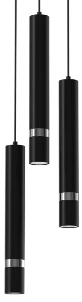 Luster na lanku JOKER 3xGU10/8W/230V čierna/lesklý chróm
