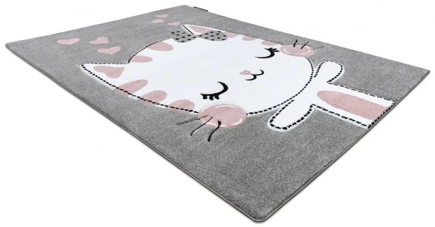 Dywany Łuszczów Detský kusový koberec Petit Kitty cat grey - 120x170 cm