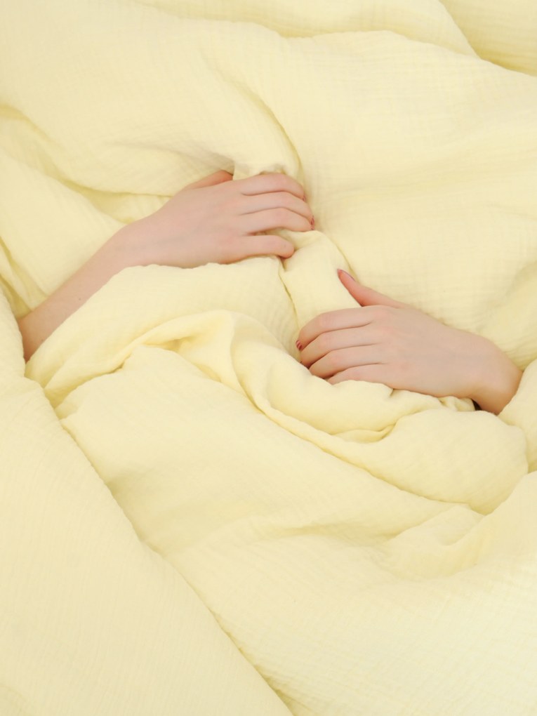 Francúzske mušelínové obliečky – Alexia pastelovo žltá