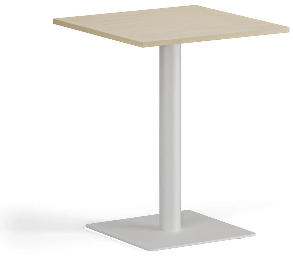 Konferenčný stolík ENZO, 60x60 cm, biela podnož, breza