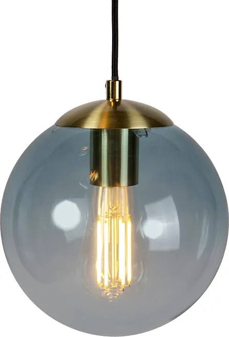 Inteligentné závesné svietidlo mosadzné vrátane 3 WiFi ST64 s modrým sklom - Pallon