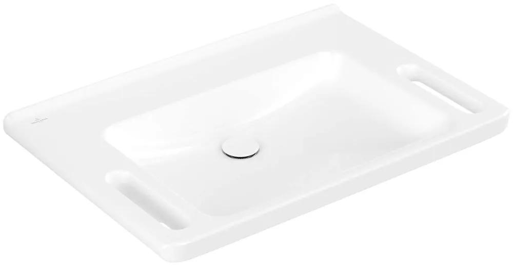 VILLEROY &amp; BOCH ViCare závesné umývadlo bez otvoru, bez prepadu, 800 x 550 mm, biela alpská, s povrchom AntiBac a CeramicPlus, 4A6883T2