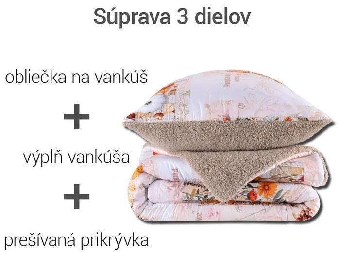 Prešívaná baránková súprava Dual Feel NICOLETA 3 ks