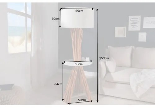 Stojaca lampa 40400 Servant 150cm Prírodná Logan Drevo  - Komfort-nábytok