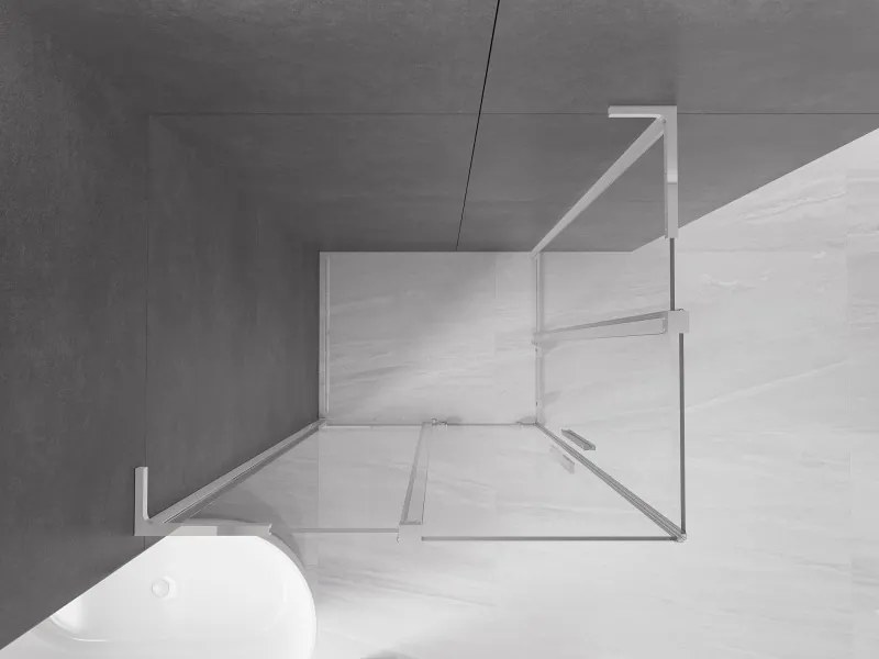 Mexen Velar L Duo, sprchový kút s posuvnými dverami 90 x 80 cm, 8mm číre sklo, chrómová, 871-090-080-02-03-01