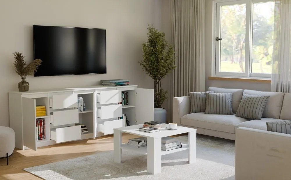 Konferenčný stolík Square 68 cm biely