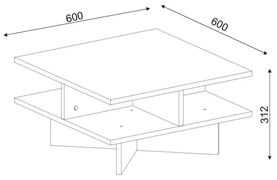 Konferenčný stolík Hamton orech/biely