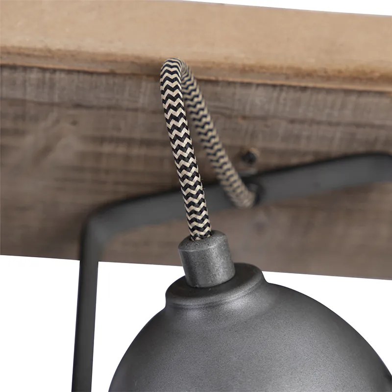 Inteligentné bodové svetlo oceľ s drevom sklápateľné vrátane 3 WiFi GU10 - Emado