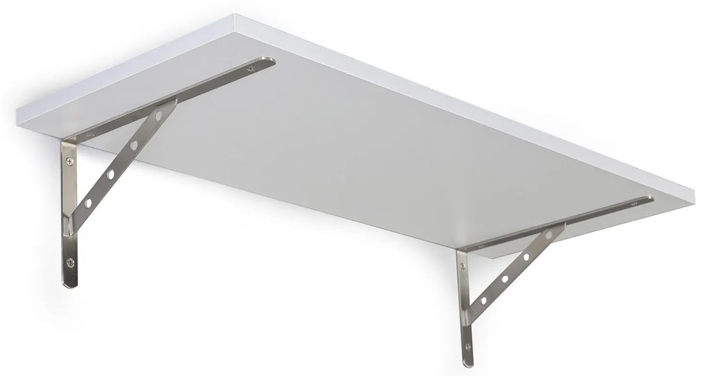 Nástenná polica, pevná, 800 x 270 mm, biela