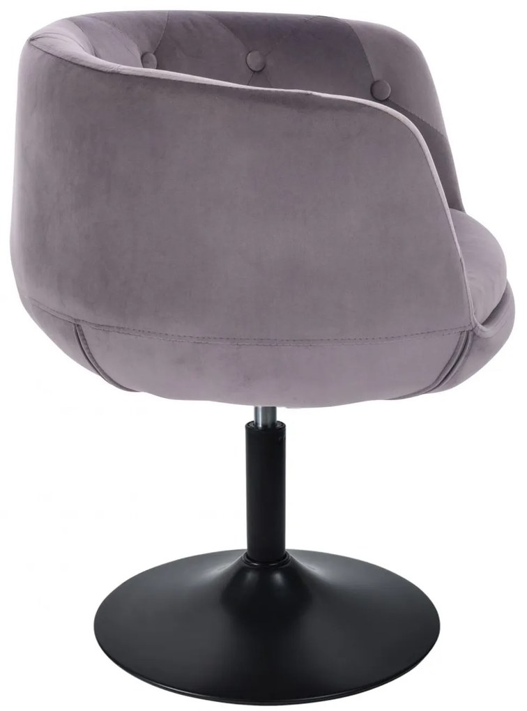 LuxuryForm DESIGN Kreslo MONTANA VELUR na čiernom tanieri - šedé