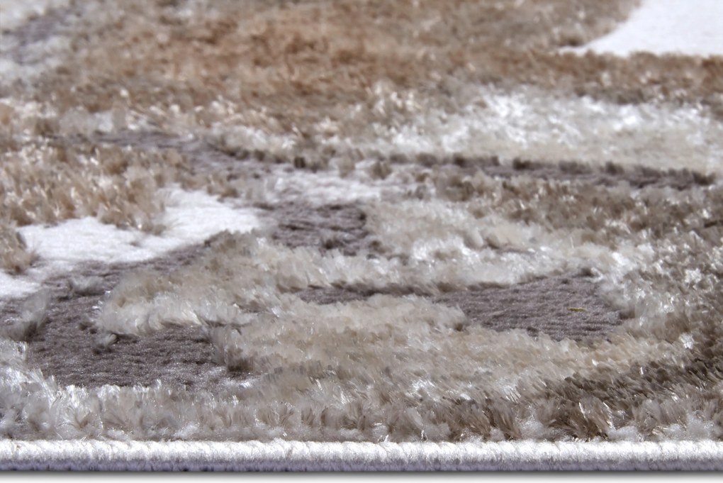 Kusový koberec Shine 105922 Floral White Grey Brown, 57x90, hnedá, obývacia izba, Hanse Home