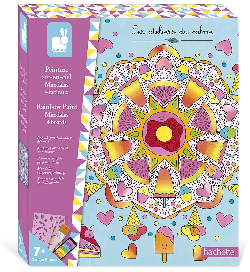 Kreatívna sada Dúhové maľovanie Mandaly Janod Atelier Maxi od 7 rokov