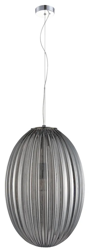 Závesné svietidlo Braga, 1x grafitové sklenené tienidlo, ch