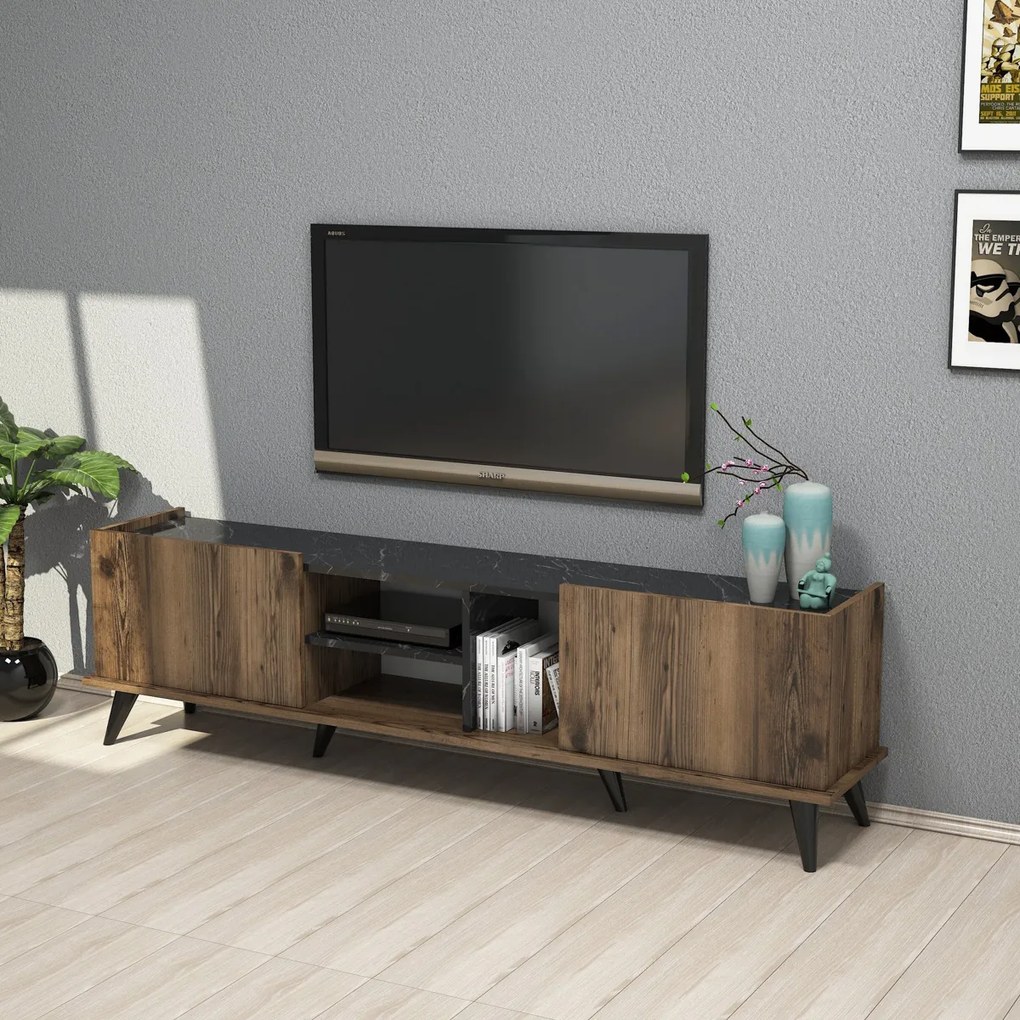 TV stolík Elegante Walnut Black