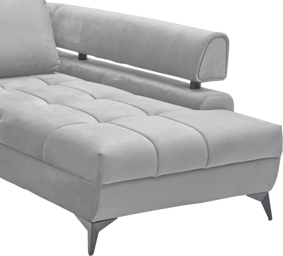 Rohová sedacia súprava Paris, svetlo šedá látka, pravý roh