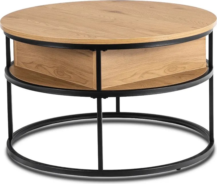 ASTUR konferenčný stolík 80 cm – dub zlatý/čierny