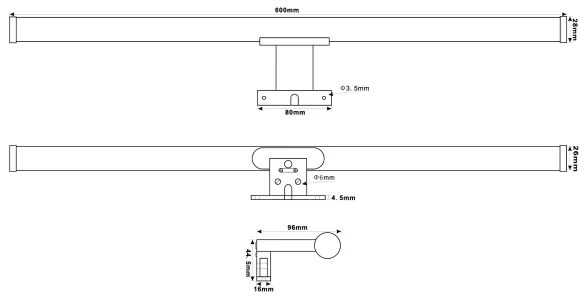 Top Light - LED Kúpeľňové osvetlenie zrkadla OREGON LED/9W/230V 60 cm IP44