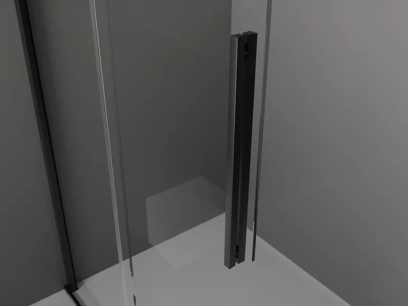 Mexen Velar L, posuvná sprchová zástena Walk-in 100 x 200 cm, 8mm číre sklo, čierna matná, 871-100-003-03-70