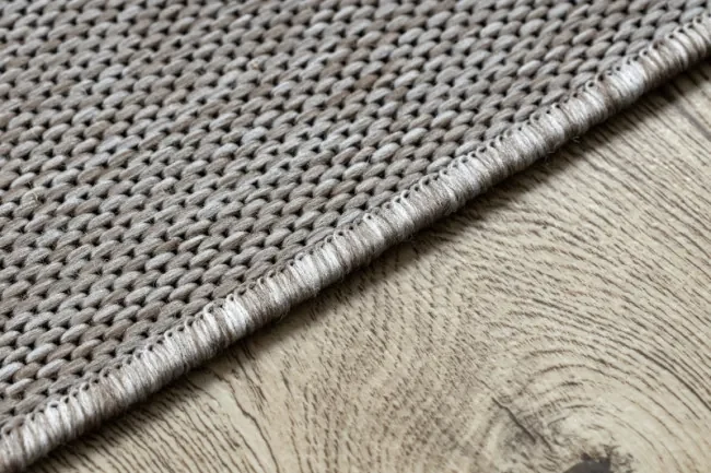 Koberec SIZAL FLOORLUX 20605 geometrický trojuholník - strieborný / čierny
