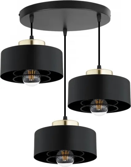 Brilagi - Luster na lanku SPRING 3xE27/60W/230V čierna/zlatá