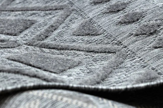 Koberec SOLE D3852 Boho, romby - ploské tkanie sivý