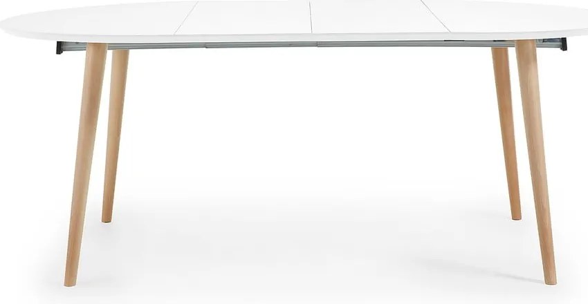 Biely rozkladací jedálenský stôl s bielou doskou ø 120 cm Oqui – Kave Home