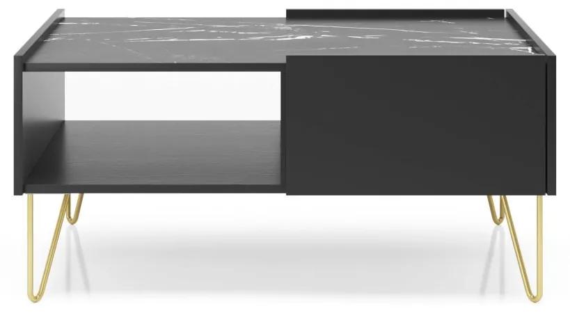 Piaski Konferenčný stolík HARMONY L97 | čierny grafit/marmur black royal