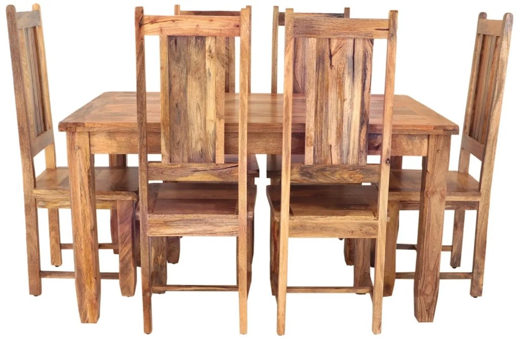 furniture-nabytek.cz - Jídelní set pro 6 osob Devi z indického masivu mango