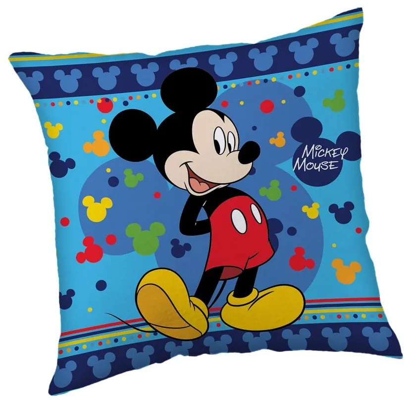 Fleecový detský vankúšik 40x40 cm Mickey "Blue" – Jerry Fabrics