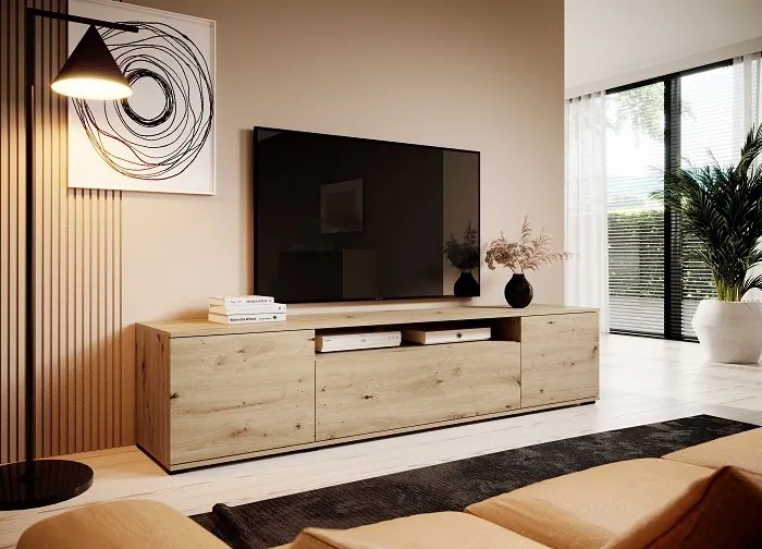 TV stolík na plastových nôžkach Logan - dub artisan