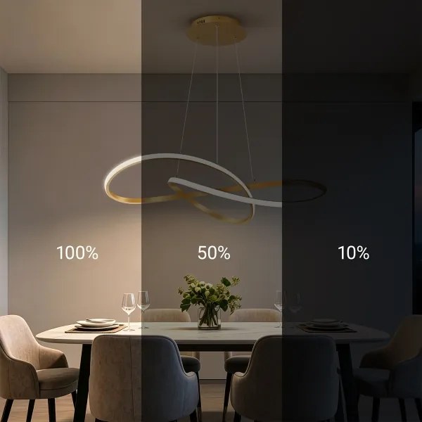 Brilagi - stmievateľný LED luster na lanku INFINITY LED/80W/230V 80x80 cm zlatý + diaľkové ovládanie
