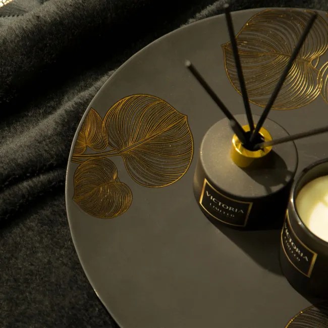 Dekoračný tanier VICTORIA 5 čierny / zlatý