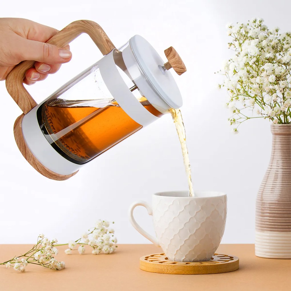 Orion Sklenená kanvica/french press Whiteline 0,65l, 0,65 l