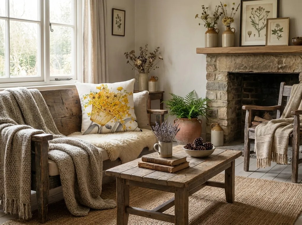 Ľanová obliečka na vankúš VELOBLOOM 45x45 cm, krémová