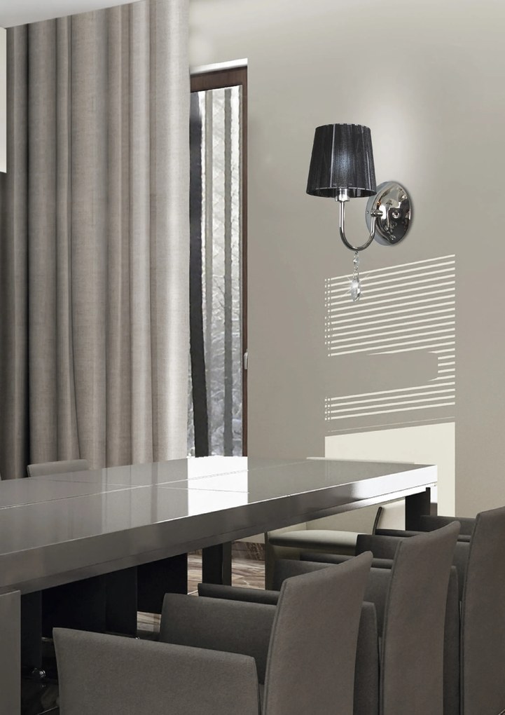 Candellux SORENTO Nástenné svietidlo 1X40W E14 Chrome Lampshade Black 21-38036