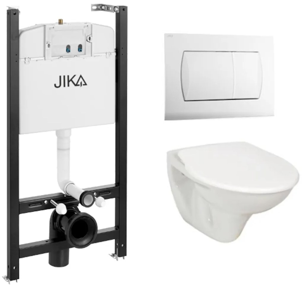 Cenovo zvýhodnený závesný WC set Jika do ľahkých stien / predstenová montáž + WC Jika Nila KMPLJIKAS