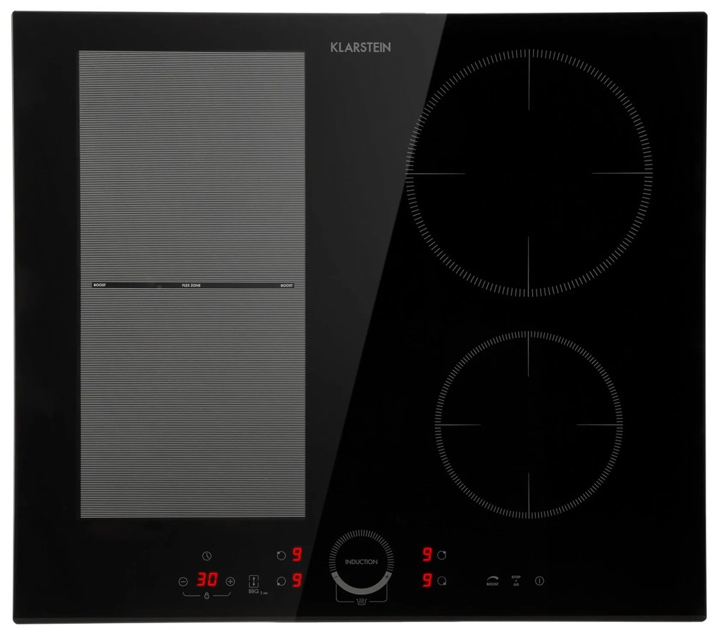 Klarstein Delicatessa 60 Hybrid, vstavaná indukčná varná doska, 7000 W, 4 zóny, čierna
