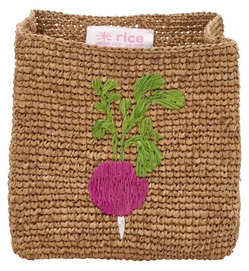 rice Úložný košík Raffia Square Tea Radish - set 2 ks