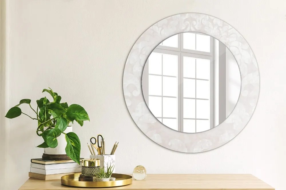 Okrúhle ozdobné zrkadlo na stenu Jemná textúra roccoco fi 50 cm