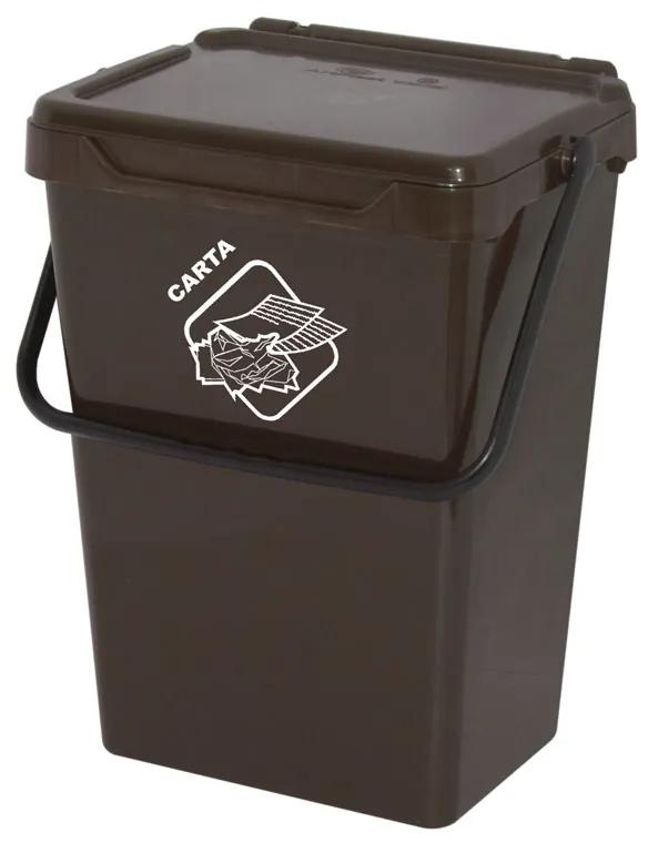 Artplast Plastový odpadkový kôš na triedenie odpadu, 35 l, hnedý