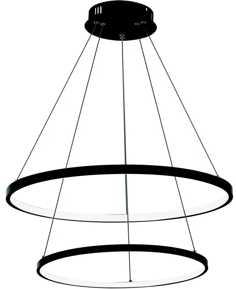 LED Luster na lanku LED/37W/230V 3000K čierna