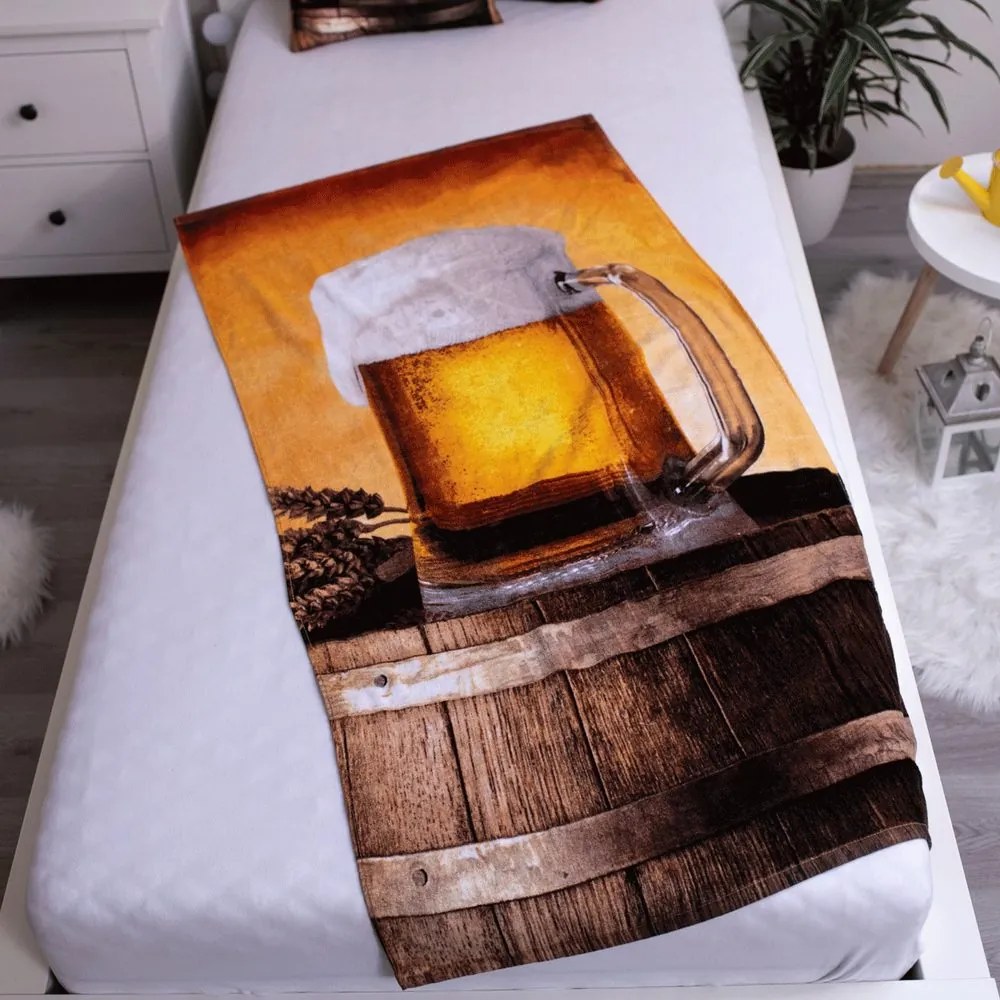 Jerry Fabrics Osuška s potlačou - Pivo | 70 x 140 cm