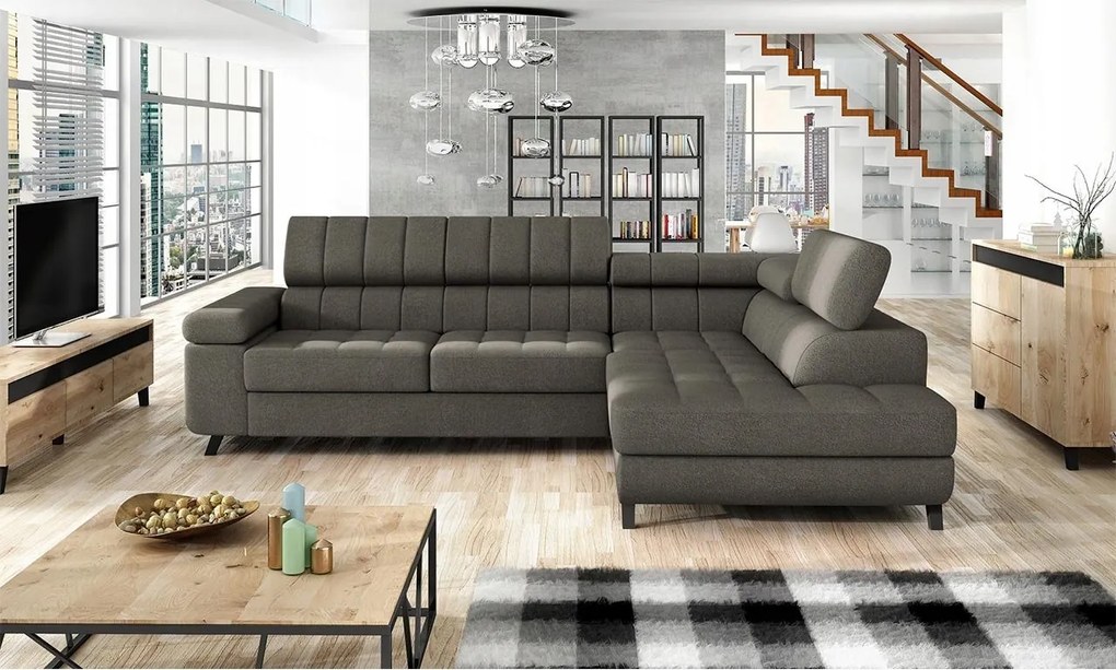 Rohová sedacia súprava Evrona (sivobéžová tmavá)