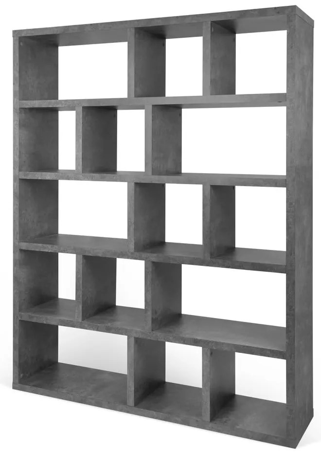 Sivá knižnica v dekore betónu 150x198 cm Berlin – TemaHome
