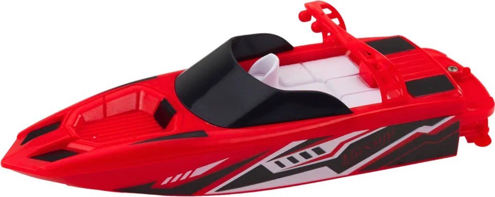LEAN Toys RC rýchlostný čln na diaľkové ovládanie bielo-červený 15cm