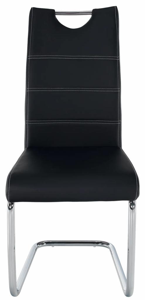 Kondela Jedálenská stolička, čierna/svetlé šitie, ABIRA NEW