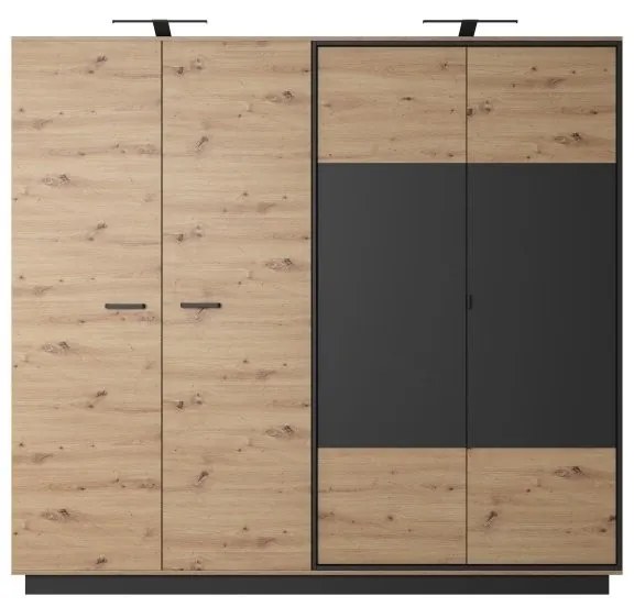 Šatníková skriňa NEST 202 cm antracitová