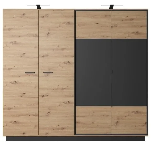 Šatníková skriňa NEST 202 cm antracitová