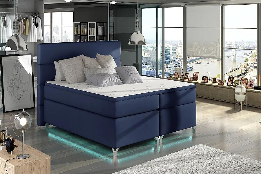 Manželská posteľ boxspring 180 x 200 cm s LED podsvietením Aura - Cena na dotaz